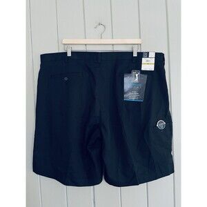 NWT PGA Tour Men's 44 Clubhouse ShortS Black Golf Shorts Flat Front NEW